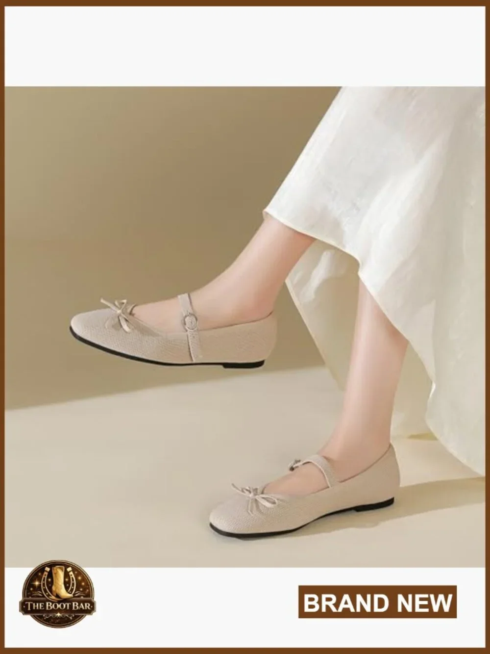 Square Toe Knit Flats with Adjustable Ankle Strap, Washable Mary Jane Shoes